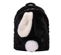 Mochila escolar infantil personalizada con conejito de peluche, adecuada para la guardería, la escuela y la escuela secundaria Mochilas pequeñas para hombre, Negro , Talla única para todos, Mochilas
