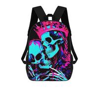 Mochila Escolar Infantil Skeletal Embrace Neon Crowned Love Mochila De Moda Para Adolescentes Mochila Informal Para Niño Y Niña Mochila Escolar Para Adolescentes Mochila Impresa En 3D 17inch