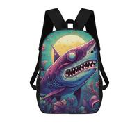 Mochila Escolar Infantil Underwater Fantasy Bioluminescent Shark Mochila Escolar Infantil De Moda Informal Mochilas De Viaje Con Estampado 3D Divertidas Y Geniales Bolsas Para Libros 17inch