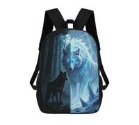 Mochila Escolar Infantil Wolves in The Forest Light And Dark Mochila De Moda Para Adolescentes Mochila Informal Para Niño Y Niña Mochila Escolar Para Adolescentes Mochila Impresa En 3D 17inch