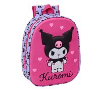 Safta Mochila escolar KUROMI – diseño 3D, cómoda, versátil y resistente 27x10x33 cm