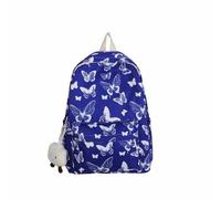 Mochila escolar, linda mariposa, bolsa de libros, mochila escolar con bonitos accesorios, mochila estética para adolescentes, niñas y mujeres, mochilas con silla, azul, Talla única