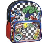 Mochila Escolar Marvel Avengers con Bolsillo Transparente y Diseño de Superhéroes - Mochila Infantil Avengers Resistente para Niños y Niñas