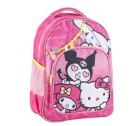 Mochila Escolar Mediana Hello Kitty Niña 42 cm - Mochila Infantil Rosa 100% Poliéster, Espalda Acolchada y Asas Ajustables, Bolsillo Frontal y Laterales de Malla, Licencia Oficial, Vuelta al Cole