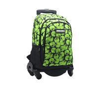 Mochila Escolar Minecraft Cubos Doble Compartimento Adaptable + CARRO NEGRO TOYBAGS CON PROTECCION LATERAL Y STOPER FRONTAL ANTI CAIDA 4 ruedas giratorias - 44 X 30 X 20 CM