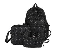Mochila Escolar Mochila Con 3 Piezas, Lunares Estéticos Y Compartimentos