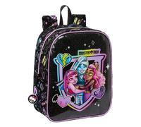 Safta MONSTER HIGH - Mochila Infantil, Mochila Niño, Mochila Escolar, Adaptable a Carro, Ideal para Guardería, Cómoda y Versátil, Calidad y Resistencia, 22x10x27 cm, Color Negro