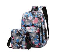 Mochila Escolar Morada para Estudiantes de último Año, Mochila Escolar Impermeable Azul, Bolso Cruzado Rosa, Mochila Escolar con Estuche para lápices y Bolso de Hombro (negro)