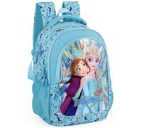 Mochila Escolar Niña Ergonómica para Fans de Frozen - 43x33x15 cm - 6 a 10 Años - Grande Adaptable a Carro con Compartimento para Portátil, Espalda Acolchada y Reflectantes