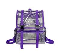 Mochila Escolar Niña - Mochila De PVC Transparente para Estudiantes De Secundaria Y Preparatoria Gran Capacidad Adecuada para Natación Y Fitness (Purple One Size)