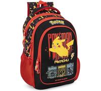 Mochila Escolar Niño Ergonómica para Fans de Pokemon - 43x33x15 cm - 6 a 10 Años - Grande Adaptable a Carro con Compartimento para Portátil, Espalda Acolchada y Reflectantes