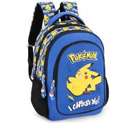 Mochila Escolar Niño Ergonómica para Fans de Pokemon - 43x33x15 cm - 6 a 10 Años - Grande Adaptable a Carro con Compartimento para Portátil, Espalda Acolchada y Reflectantes