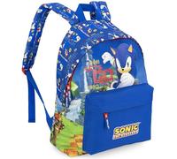 Mochila Escolar Niño para fans de Sonic (6-12 Años/Educación Primaria) - Mochila Infantil para Colegio, Extraescolares y Viaje - Compartimento para Tablet y Porta Botellas (41x31x18 cm)