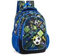 Mochila Escolar Niño Primaria Ergonómica - Diseño Fútbol "Goal Power" - 43x33x20 cm (6-10 Años) - Gran Capacidad Adaptable a Carro con Compartimento Portátil