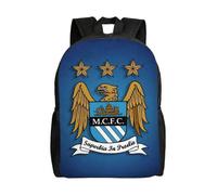 Mochila escolar para adolescentes del Manchester City FC, de lona, unisex (hjka2378)