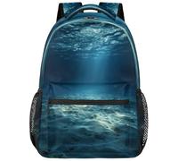 Mochila escolar para adolescentes, niñas y niños, mundo submarino, escena del fondo marino soleado, mochila para estudiantes de secundaria, preparatoria y universidad, mochila impermeable informal par