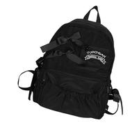 Mochila Escolar para Niña Adolescente De Muy Buen Gusto Informal Nailon Plisada Anime Japonés con Decoración Lazo Dulce Escolar Estilo Anime