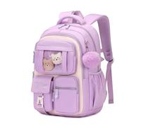 Mochila escolar para niñas de primaria y secundaria, B552-morado, Medium