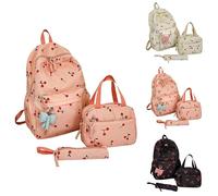 Mochila escolar para niñas, Kawaii Fresa 3 en 1, mochila escolar para niñas de 1ª a 5ª clase, moderna mochila de ocio para mujeres, adolescentes, niños, mochila de día, fresa, Negro , Talla única