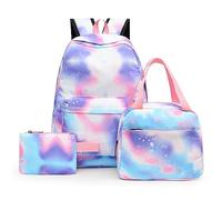 Mochila escolar para niñas, mochila escolar Galaxy para laptop, bolsa de almuerzo aislada, bolsa de mano para adolescentes, niños, mochila de sóftbol para niñas, e, Talla única