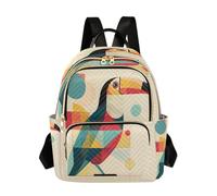 Mochila escolar para niñas y mujeres, adolescentes, escuela, secundaria, casual, mini bolsa pequeña, mochila de día, mochila S geométrica de tucán compuesto de triángulos y círculos, Bauhaus, teoría