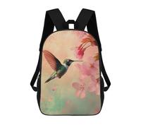 Mochila Escolar Para Niños 17inch Impresa En 3D Hummingbird And Cherry Blossoms Art Mochila Deportiva Para Niños Y Niñas Mochila De Moda