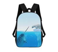 Mochila Escolar Para Niños 17inch Impresa En 3D Narwhal And Polar Bear Mochila Deportiva Para Niños Y Niñas Mochila De Moda