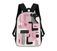Mochila Escolar Para Niños 17inch Mochila Escolar Para Niños Pink Abstract Minimalist Art - Modern Geometric Design Mochila Escolar Informal De Moda Mochilas De Viaje Con Estampado 3D Divertidas Y Gen