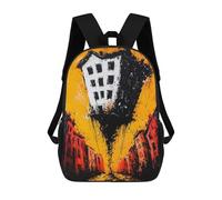 Mochila Escolar Para Niños 17inch Mochila Escolar Para Niños The Floating Abyss - Expressionist Surreal Cityscape Mochila Escolar Informal De Moda Mochilas De Viaje Con Estampado 3D Divertidas Y Genia