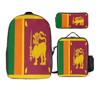 Mochila Escolar Para Niños 3 En 1 Sri Lanka Bandera Nacional Mochila Para Portátil Lonchera Estuche Regalo Chicos Adolescentes Ligera E Impermeable