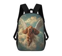 Mochila Escolar Para Niños Cocker Spaniel with Angel Wings Heavenly Dog Tribute Mochilas Para Libros Mochila Informal De Viaje Con Impresión 3D Para Niños Y Niñas Mochila De Gran Capacidad 17inch