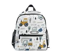 Mochila escolar para niños con correa para el pecho, bonita para estudiantes, jardín de infantes, preescolar, niños y niñas, Multi12, 16x11.4x6.9in, Caricatura