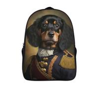 Mochila escolar para niños con estampado 3D de perro con uniforme militar, bolsas para libros de viaje de alta capacidad, mochilas de moda, mochila informal para la escuela para niños,16 pulgadas