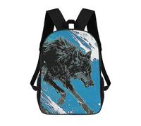 Mochila escolar para niños con impresión 3D, mochila escolar vintage natural, mochila de viaje, mochila de gran capacidad para niños, Wolf Hunting, 17"