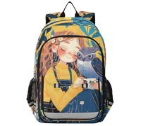 Mochila escolar para niños de 8 a 12 años: bolsas ligeras para libros para niños y niñas de sexto grado en varios colores - Sweet Owl Illustration Anime Girl