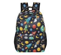 Mochila escolar para niños, diseño de estrellas de dibujos animados, color azul marino, para niñas, niños y adolescentes, Cartoon Star Navy, Small, Casual