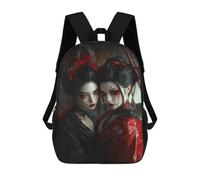 Mochila Escolar Para Niños Geisha in Red And Black Japanese Cherry Blossom Mochila De Moda Para Adolescentes Mochila Informal Para Niños Y Niñas Mochila Escolar Con Impresión 3D 17inch