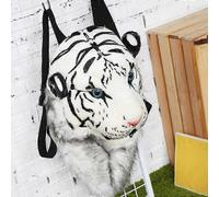 Mochila escolar para niños, mochila con cabeza de tigre, bolso de hombro con cara de animal de peluche