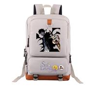 Mochila escolar para niños Solo Leveling, ligera con diseño de anime, doble compartimento, para niños y niñas, Plateado., 17Inch