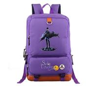 Mochila escolar para niños Solo Leveling, ligera con diseño de anime, doble compartimento, para niños y niñas, Lila-f, 17Inch