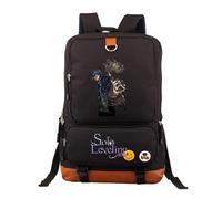 Mochila escolar para niños Solo Leveling, ligera con diseño de anime, doble compartimento, para niños y niñas, Negro-B., 17Inch