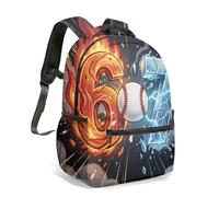 Mochila escolar para niños y niñas, diseño de béisbol con número 6 y 7 de 16 pulgadas, 02., L, Casual