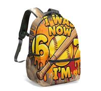Mochila escolar para niños y niñas, diseño de béisbol con número 6 y 7 de 16 pulgadas, 06., L, Casual