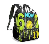 Mochila escolar para niños y niñas, diseño de béisbol con número 6 y 7 de 16 pulgadas, 07, L, Casual