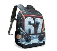 Mochila escolar para niños y niñas, diseño de béisbol con número 6 y 7 de 16 pulgadas, 10, L, Casual