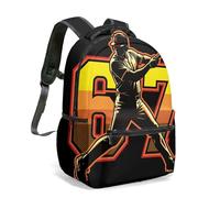 Mochila escolar para niños y niñas, diseño de béisbol con número 6 y 7 de 16 pulgadas, 13, L, Casual