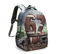 Mochila escolar para niños y niñas, diseño de béisbol con número 6 y 7 de 16 pulgadas, 15, L, Casual