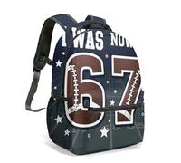 Mochila escolar para niños y niñas, diseño de béisbol con número 6 y 7 de 16 pulgadas, 25, L, Casual