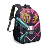 Mochila escolar para niños y niñas, diseño de béisbol con número 6 y 7 de 16 pulgadas, 26, L, Casual