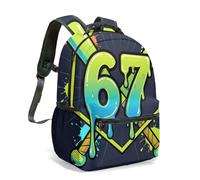 Mochila escolar para niños y niñas, diseño de béisbol con número 6 y 7 de 16 pulgadas, 27, L, Casual